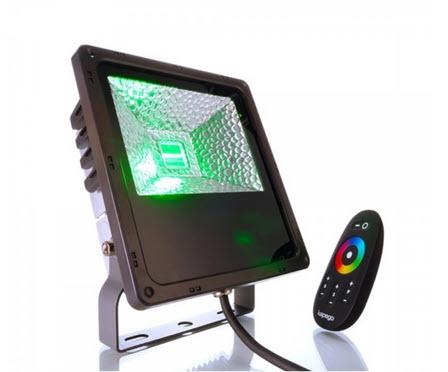 Kapego LED Outdoorfluter Anthrazit Symmetrisch 120°30W RGB IP 65