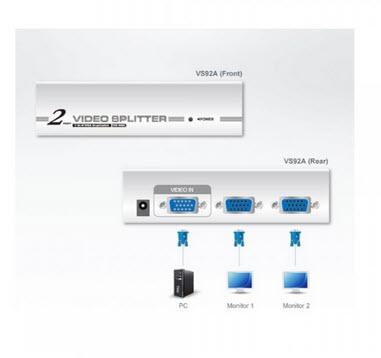 3-VGA Verteilverstärker Aten VS-92a 1:2