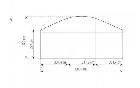 2-Rundbogenzelt Bodega Deluxe 10x30m 300m², mit Fußboden mit Erdnagelverankerung