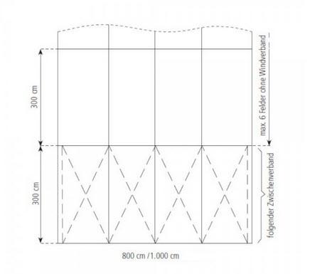 3-Rundbogenzelt Bodega Deluxe 10x30m 300m², mit Fußboden mit Erdnagelverankerung