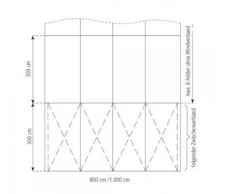 3-Rundbogenzelt Bodega Deluxe 10x30m 300m², mit Fußboden verankerungsfrei