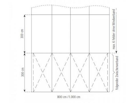 3-Rundbogenzelt Bodega Transparent 10x30m 300m², kein Fußboden mit Erdnagelverankerung