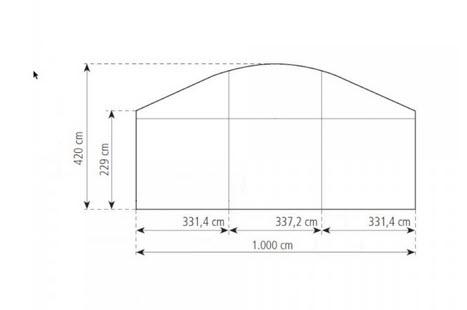 2-Rundbogenzelt Bodega Deluxe 10x27m 270m², mit Fußboden mit Erdnagelverankerung