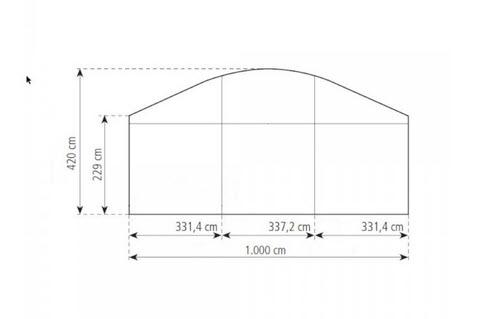 2-Rundbogenzelt Bodega Deluxe 10x27m 270m², mit Fußboden verankerungsfrei