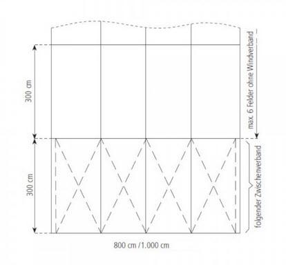 3-Rundbogenzelt Bodega Transparent 10x27m 270m², kein Fußboden mit Erdnagelverankerung