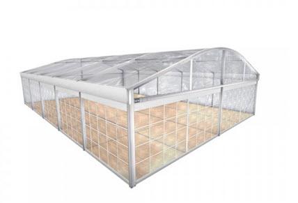 Rundbogenzelt Bodega Transparent 10x27m 270m², mit Fußboden mit Erdnagelverankerung