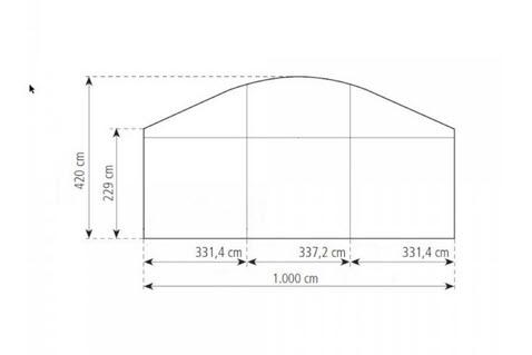 2-Rundbogenzelt Bodega Transparent 10x27m 270m², mit Fußboden verankerungsfrei