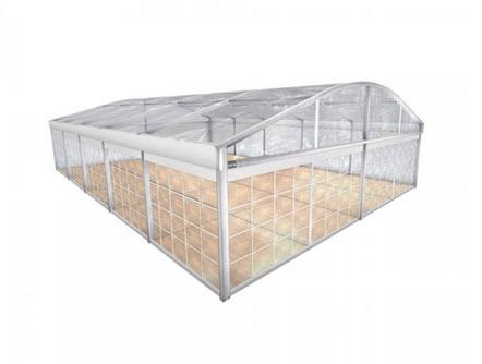 1-Rundbogenzelt Bodega Transparent 10x24m 240m², mit Fußboden mit Erdnagelverankerung