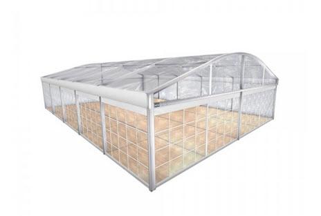 Rundbogenzelt Bodega Transparent 10x12m 120m², mit Fußboden verankerungsfrei