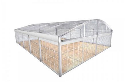 Rundbogenzelt Bodega Transparent 10x12m 120m², mit Fußboden mit Erdnagelverankerung