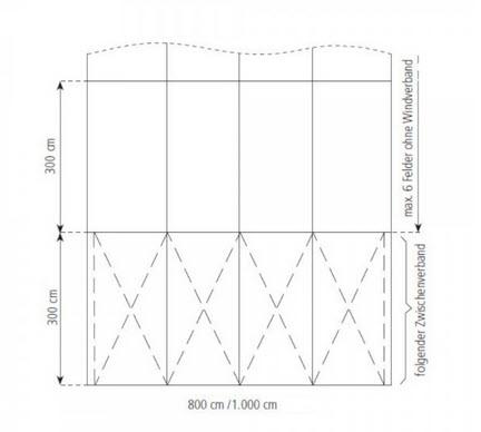 3-Rundbogenzelt Bodega Deluxe 10x15m 150m², mit Fußboden verankerungsfrei