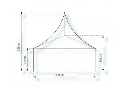 2-Pagodenzelt Basic 6,25 x 3m 18,75 m², mit Fußboden verankerungsfrei