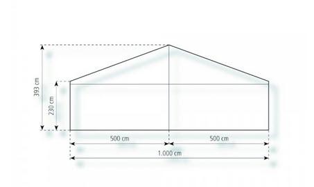 2-Partyzelt Holiday Basic 10x30m 300m², mit Fußboden mit Erdnagelverankerung