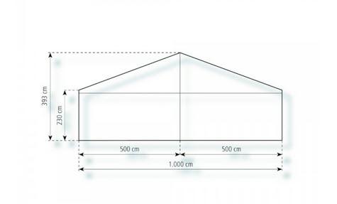 2-Partyzelt Holiday Classic 10x30m 300m², mit Fußboden mit Erdnagelverankerung