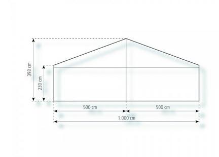 2-Partyzelt Holiday Transparent 10x30m 300m², mit Fußboden verankerungsfrei