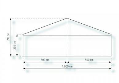 2-Partyzelt Holiday Basic 10x27m 270m², kein Fußboden mit Erdnagelverankerung