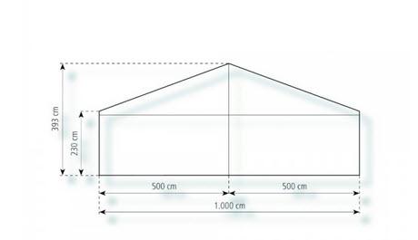 2-Partyzelt Holiday Classic 10x27m 270m², kein Fußboden mit Erdnagelverankerung