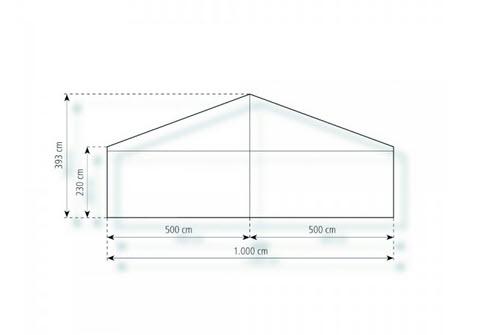 2-Partyzelt Holiday Transparent 10x27m 270m², mit Fußboden verankerungsfrei