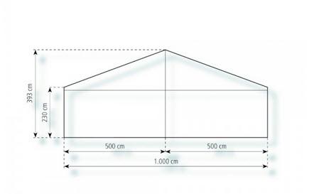 2-Partyzelt Holiday Classic 10x24m 240m², kein Fußboden mit Erdnagelverankerung