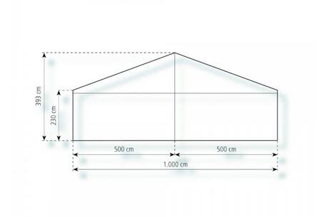 2-Partyzelt Holiday Basic 10x21m 210m², mit Fußboden verankerungsfrei