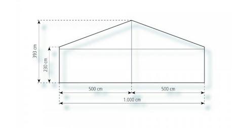 2-Partyzelt Holiday Transparent 10x21m 210m², kein Fußboden mit Erdnagelverankerung