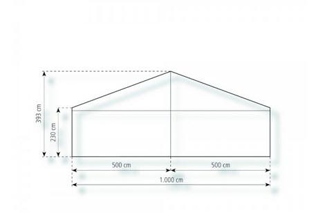 2-Partyzelt Holiday Basic 10x20m 200m², kein Fußboden mit Erdnagelverankerung