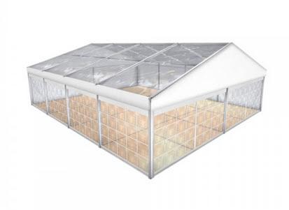 Partyzelt Holiday Transparent 10x18m 180m², mit Fußboden mit Erdnagelverankerung