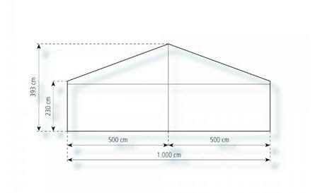 2-Partyzelt Holiday Transparent 10x18m 180m², mit Fußboden mit Erdnagelverankerung