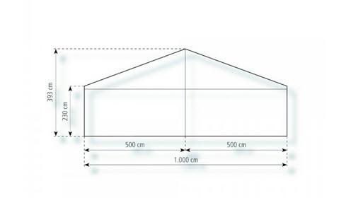 2-Partyzelt Holiday Basic 10x15m 150m², mit Fußboden mit Erdnagelverankerung