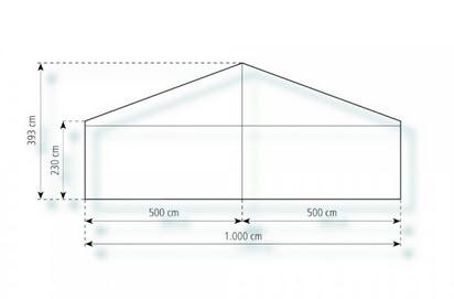 2-Partyzelt Holiday Basic 10x15m 150m², mit Fußboden verankerungsfrei