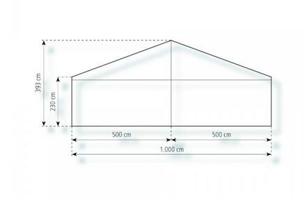 2-Partyzelt Holiday Classic 10x15m 150m², kein Fußboden mit Erdnagelverankerung