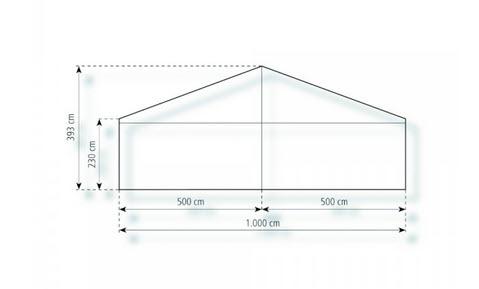 2-Partyzelt Holiday Transparent 10x15m 150m², mit Fußboden verankerungsfrei