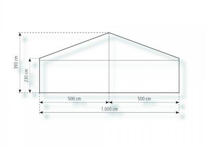 2-Partyzelt Holiday Basic 10x12m 120m², kein Fußboden mit Erdnagelverankerung