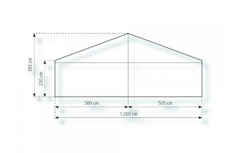 2-Partyzelt Holiday Transparent 10x12m 120m², kein Fußboden mit Erdnagelverankerung