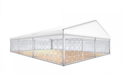 Partyzelt Holiday Deluxe 10x10m 100m², mit Fußboden mit Erdnagelverankerung