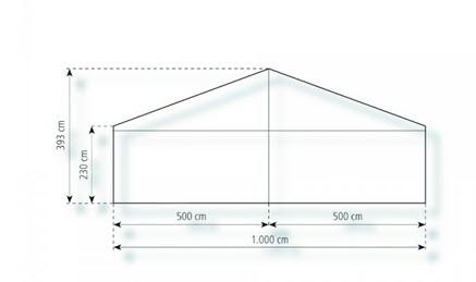 2-Partyzelt Holiday Classic 10x9m 90m², mit Fußboden mit Erdnagelverankerung