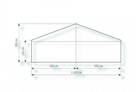 2-Partyzelt Holiday Basic 10x6m 60m², mit Fußboden verankerungsfrei