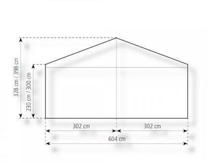 2-Partyzelt Holiday Deluxe 6x25m 150m², kein Fußboden mit Erdnagelverankerung