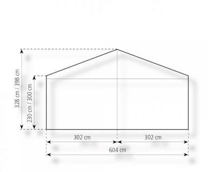 2-Partyzelt Holiday Deluxe 6x25m 150m², mit Fußboden mit Erdnagelverankerung