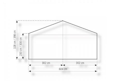 2-Partyzelt Holiday Elegance 6x25m 150m², kein Fußboden mit Erdnagelverankerung