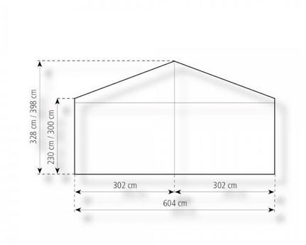 2-Partyzelt Holiday Basic 6x20m 120m², mit Fußboden mit Erdnagelverankerung