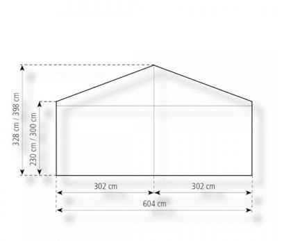 2-Partyzelt Holiday Classic 6x20m 120m², mit Fußboden mit Erdnagelverankerung