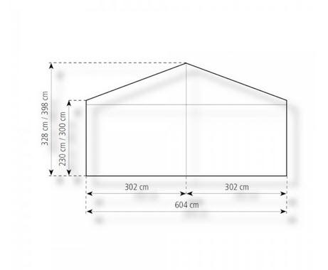 2-Partyzelt Holiday Elegance 6x20m 120m², kein Fußboden mit Erdnagelverankerung