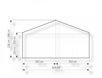 2-Partyzelt Holiday Basic 6x15m 90m², mit Fußboden verankerungsfrei