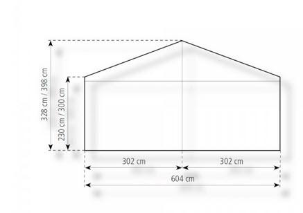 2-Partyzelt Holiday Classic 6x15m 90m², kein Fußboden mit Erdnagelverankerung