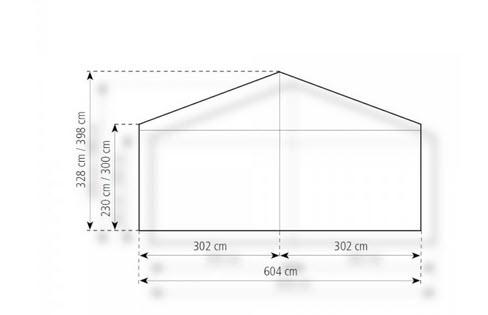 2-Partyzelt Holiday Elegance 6x15m 90m², mit Fußboden mit Erdnagelverankerung