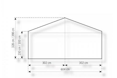 2-Partyzelt Holiday Basic 6x10m 60m², mit Fußboden verankerungsfrei