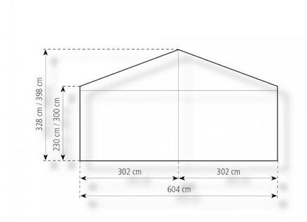 2-Partyzelt Holiday Classic 6x10m 60m², kein Fußboden mit Erdnagelverankerung