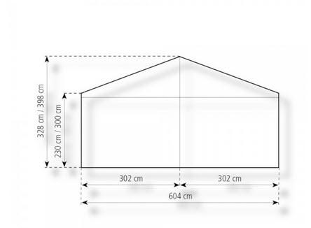 2-Partyzelt Holiday Deluxe 6x10m 60m², mit Fußboden verankerungsfrei