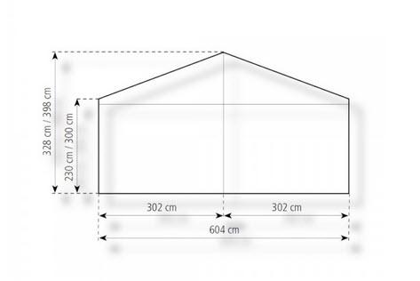 2-Partyzelt Holiday Elegance 6x10m 60m², kein Fußboden mit Erdnagelverankerung